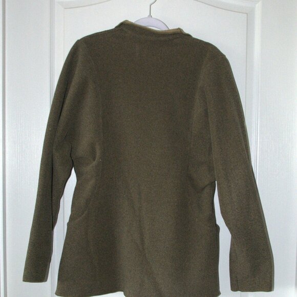 Janska Polartec Fleece Jacket Cardigan USA Made size Small Olive Green - Picture 4 of 9